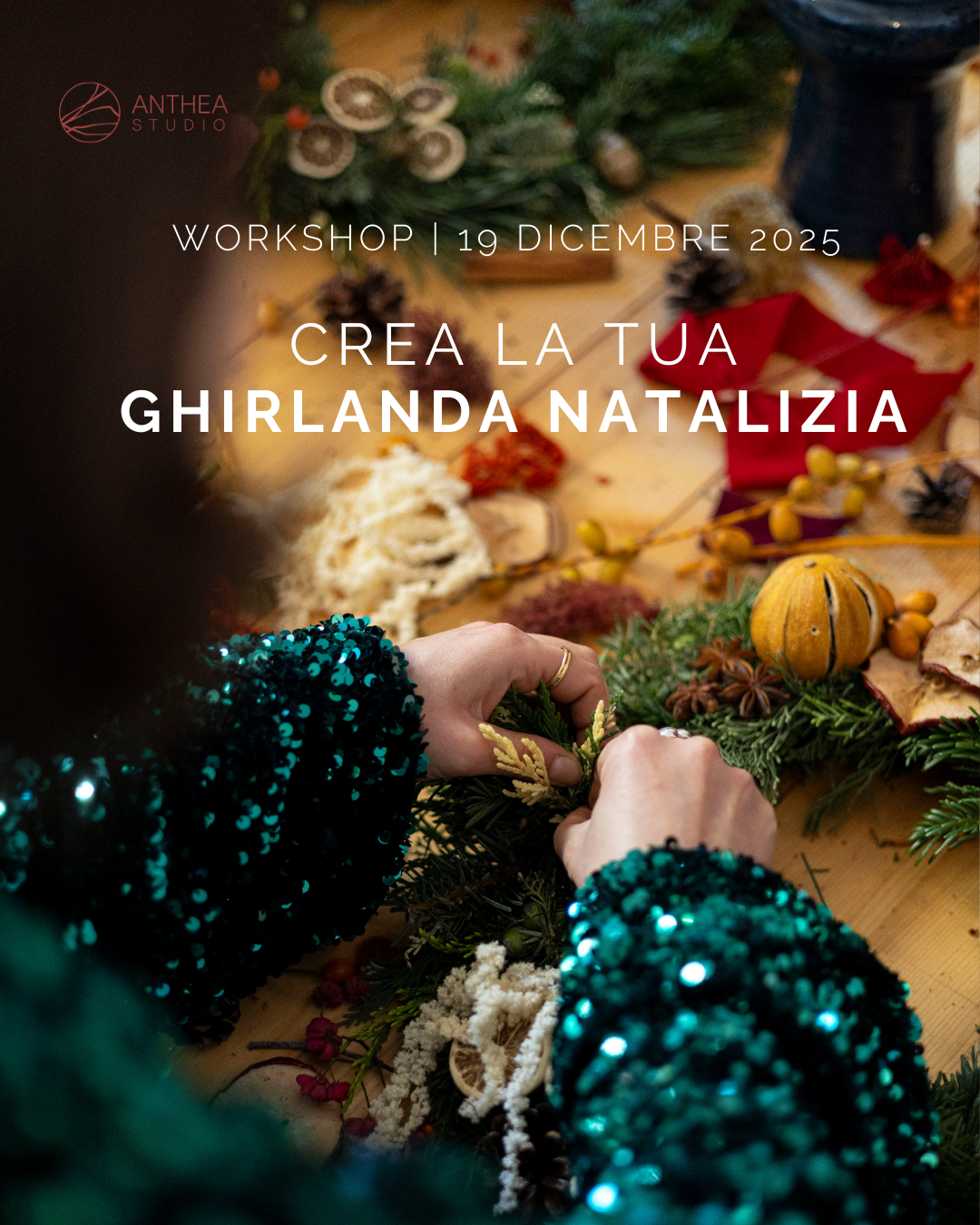 GHIRLANDA NATALIZIA da decorare con Anthea Studio - Venerdì 19 Dicembre